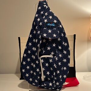 KAVU Navy and White Star Sling Bag NWOT